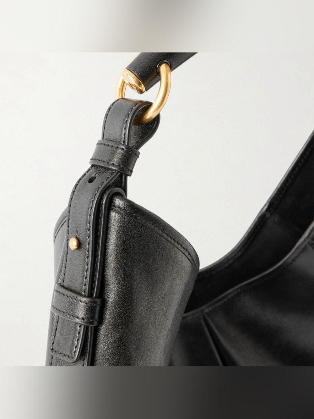 SAINT LAURENT Mombasa medium labeled leather hobo shoulder bag - Picture 5 of 6